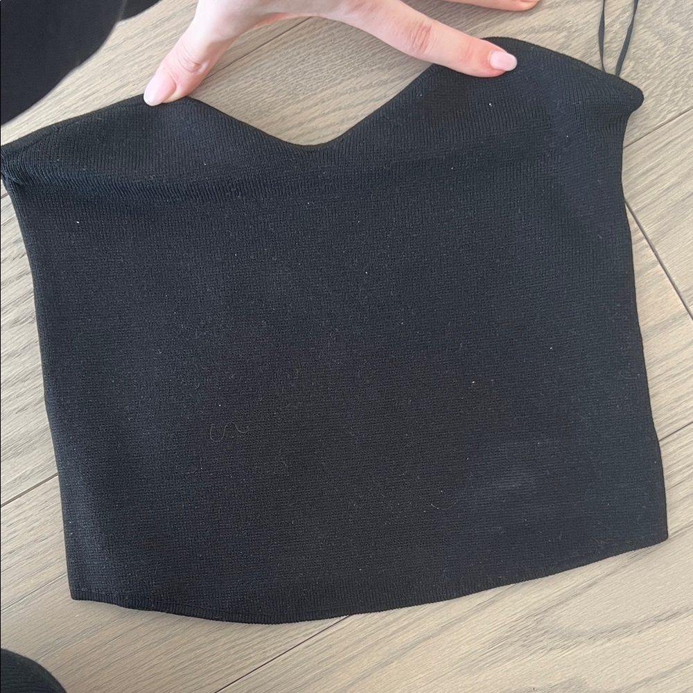 Strapless Black Knit Top NWT